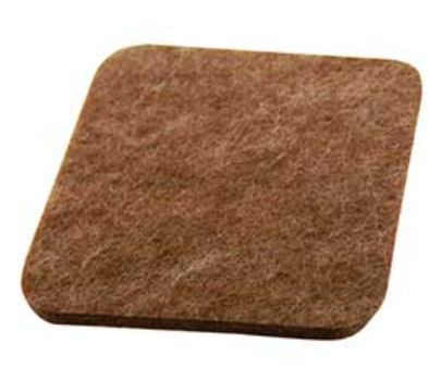 Square brown felt filter on a white background